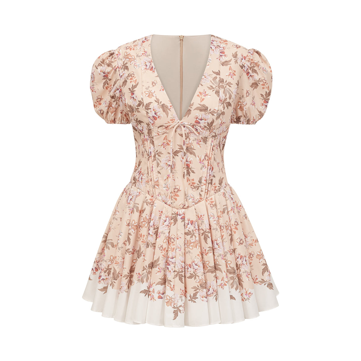 Alizée yellow floral-print pleated mini dress (Final Sale-US Only)