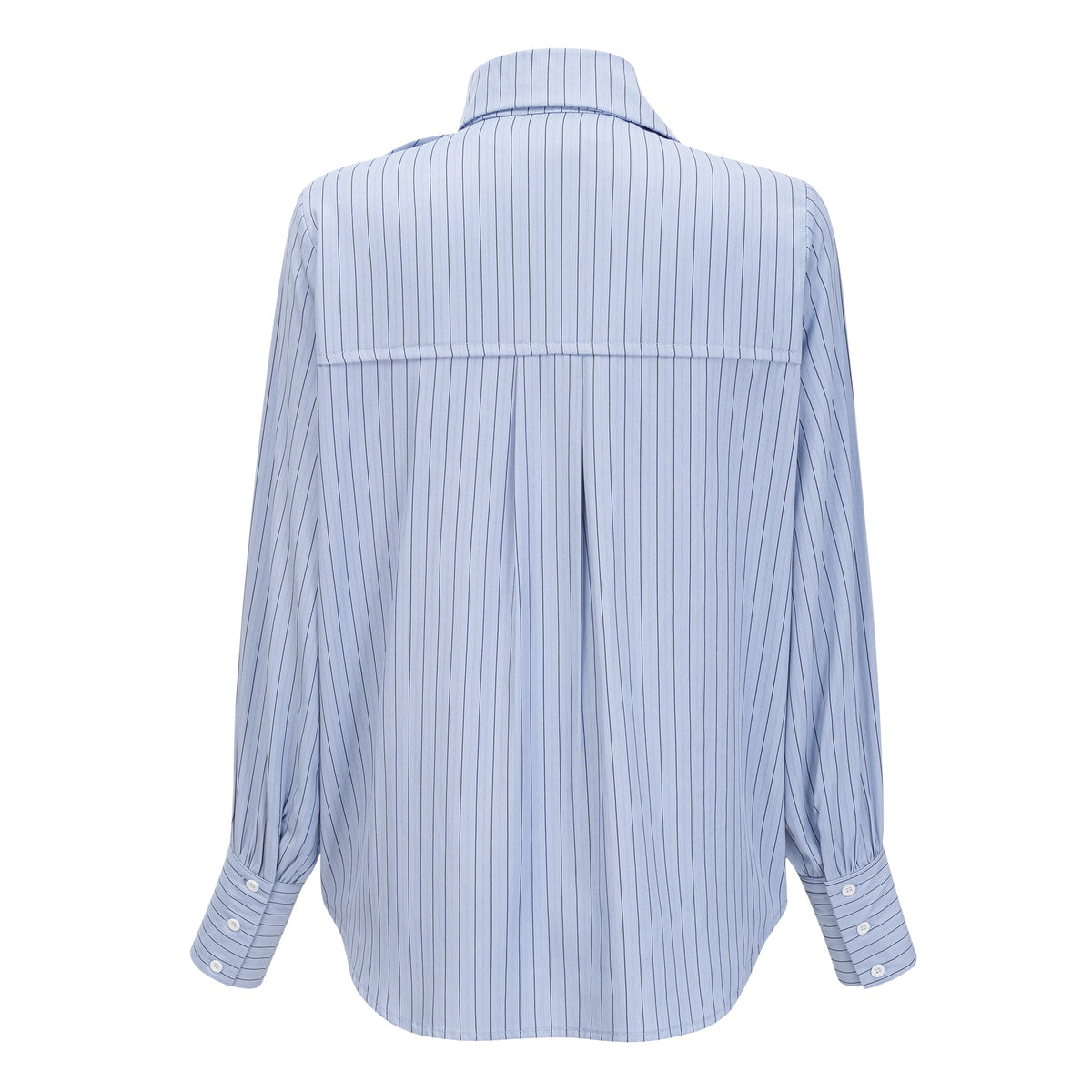 Torhild Blue 3D Petal Pinstriped Shirt