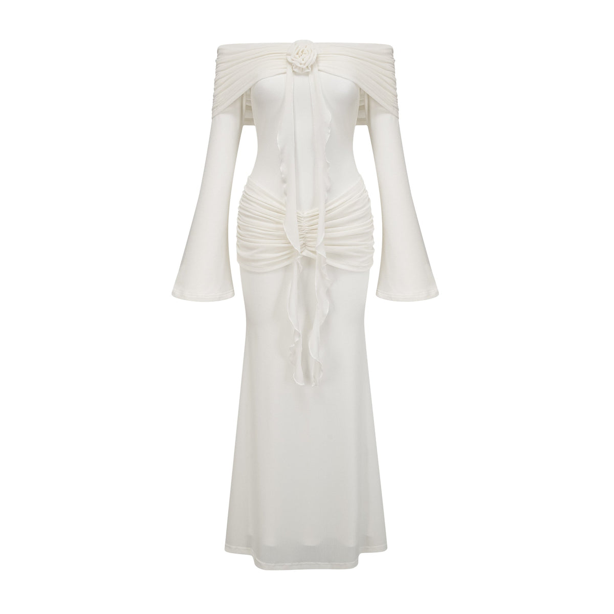 Wanda white glittered floral-appliqué knit maxi dress (Final Sale)