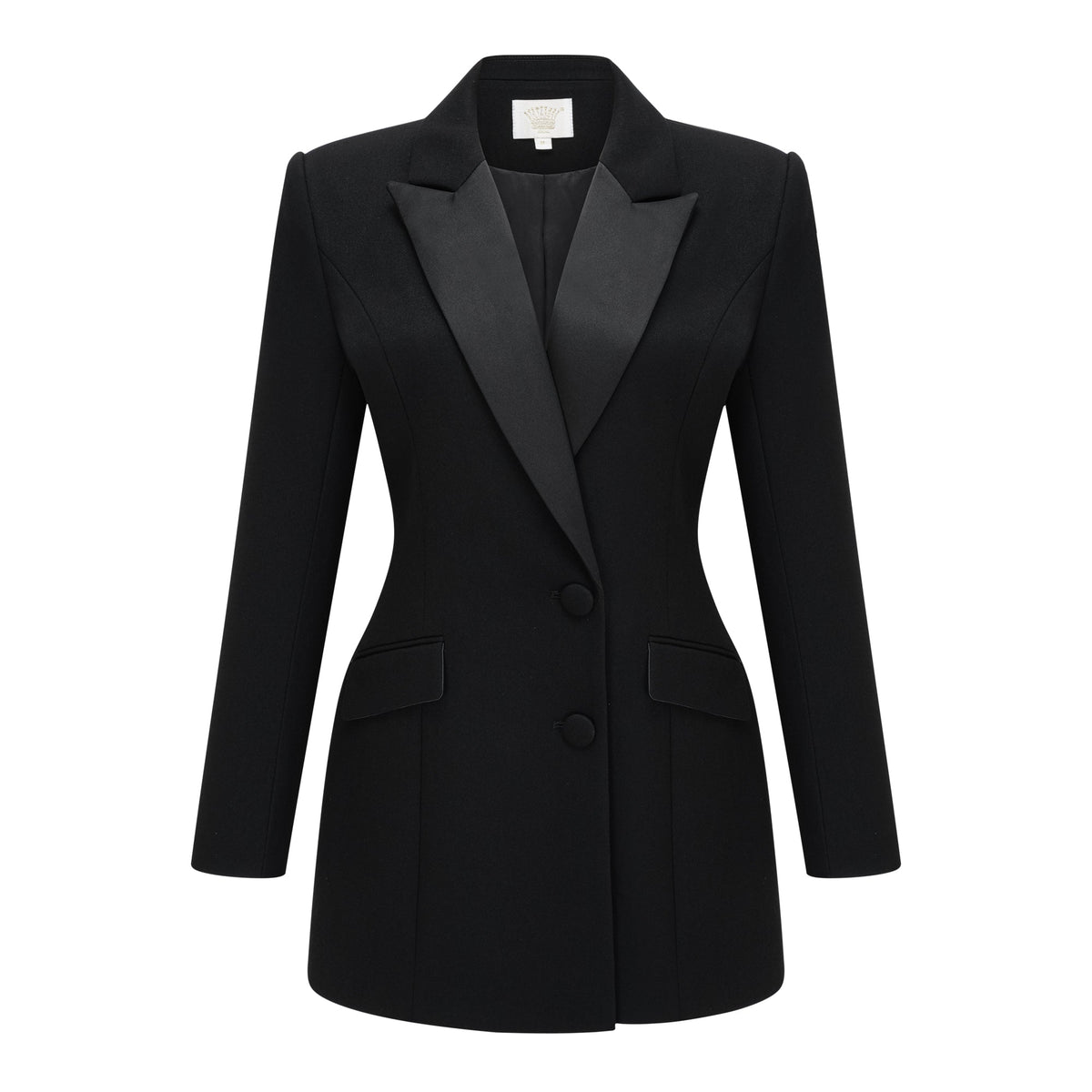Fleur Black Blazer Mini Dress with Satin Panels (Final Sale-US Only)