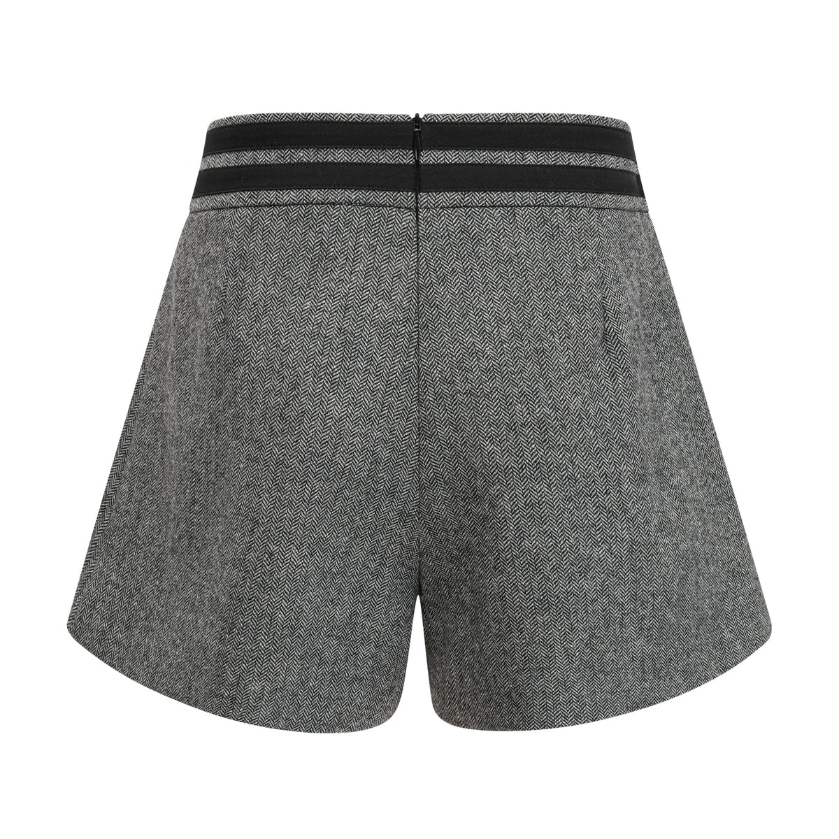 Agathe grey herringbone top & shorts matching set