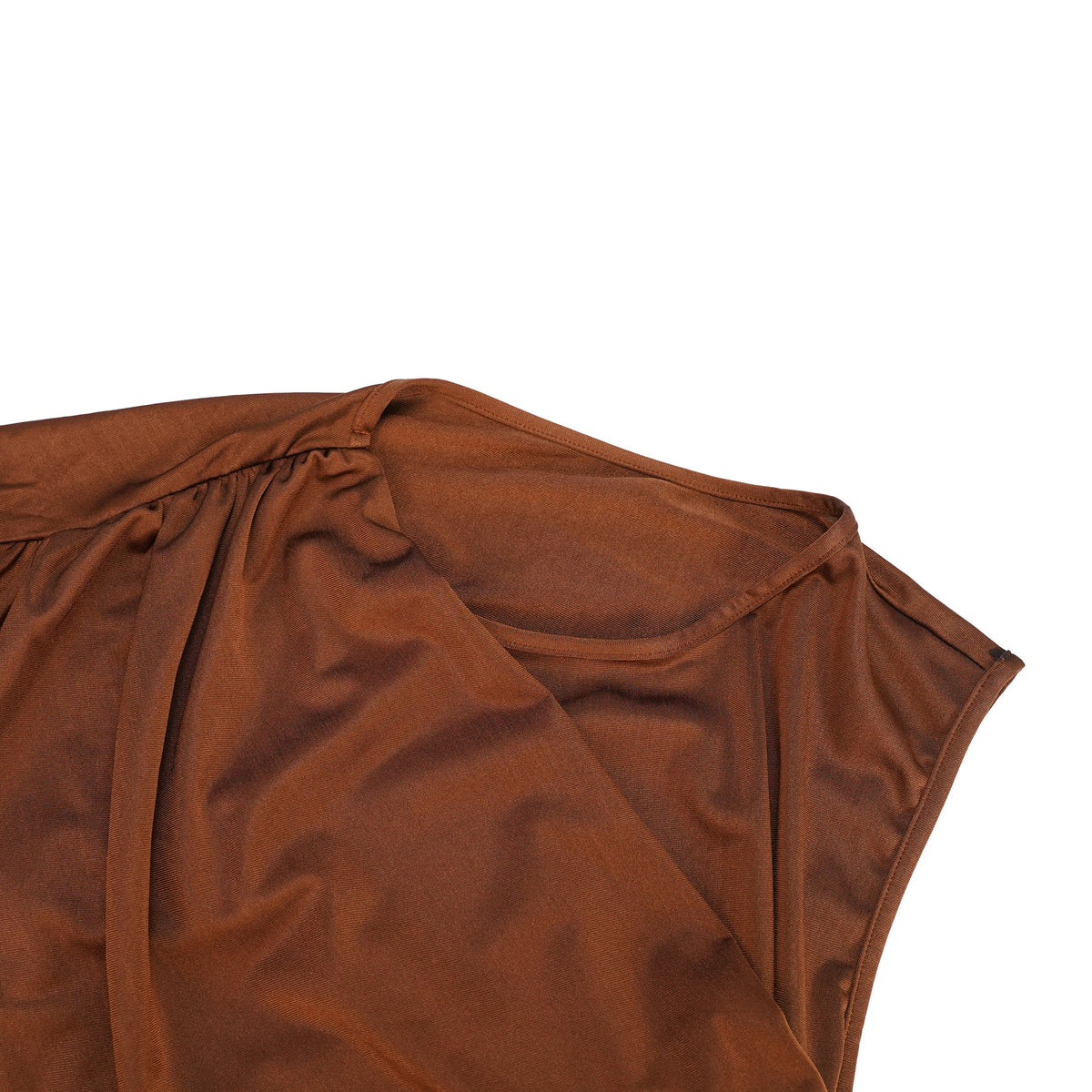 Reine Brown Asymmetrical Ruched Maxi Dress (Final Sale-US Only)