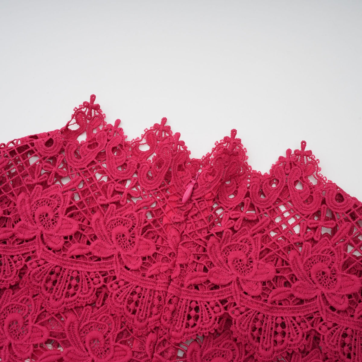 Chantal red scallop-pattern lace-panel maxi dress (Final Sale)