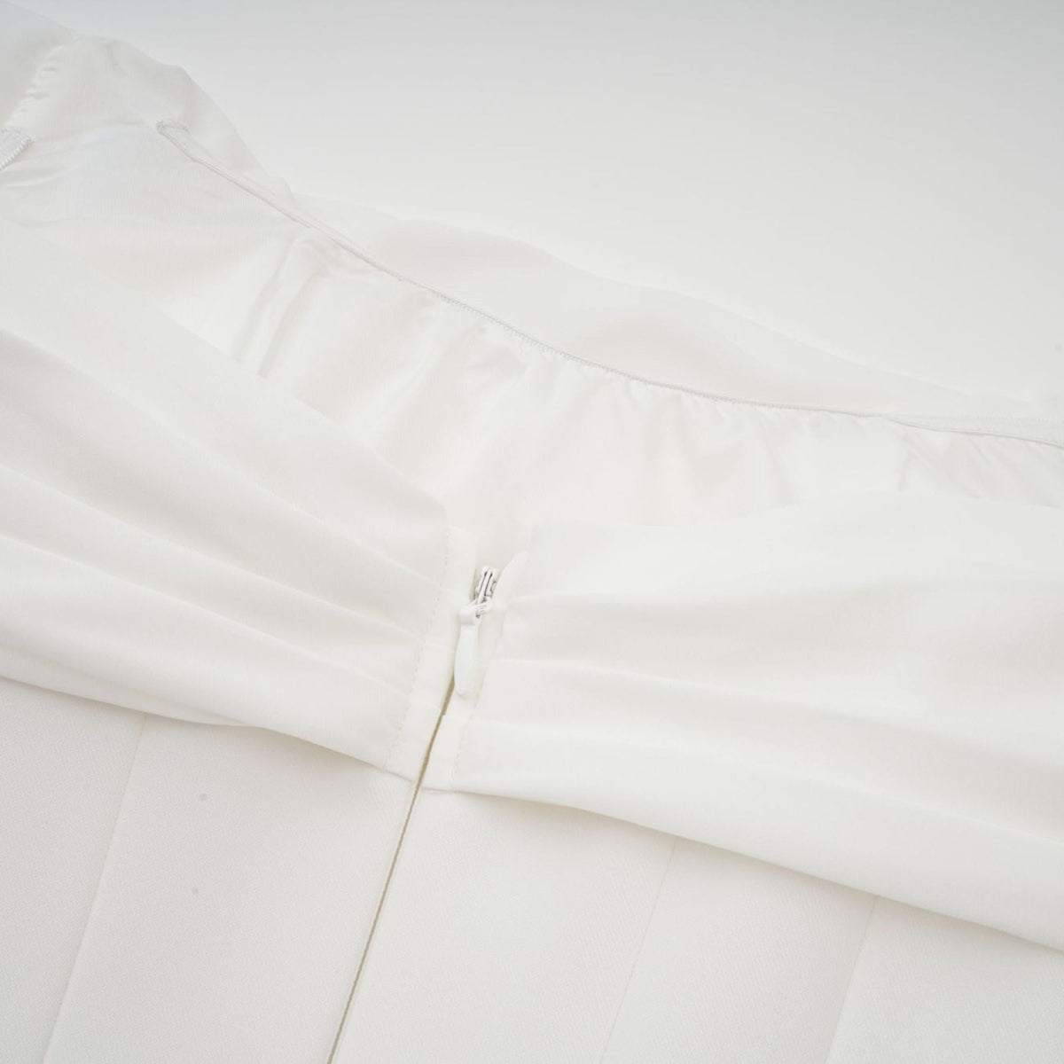 Gitta white ribbon-design ruched mini dress (Final Sale-US Only)