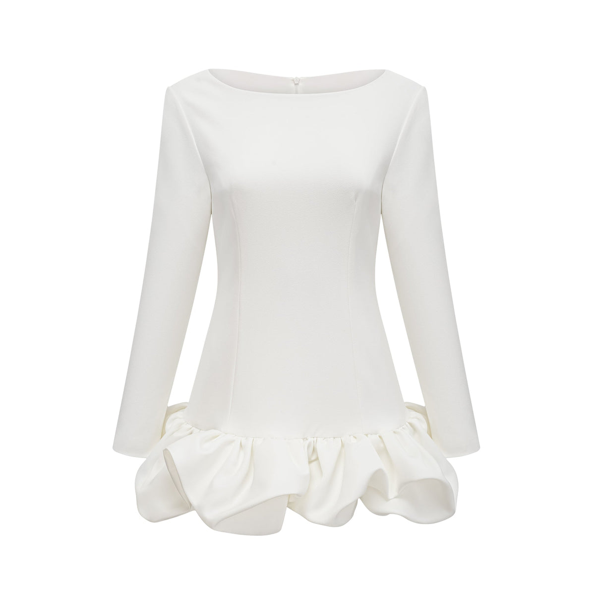 Elodie bubble-skirt mini dress in White