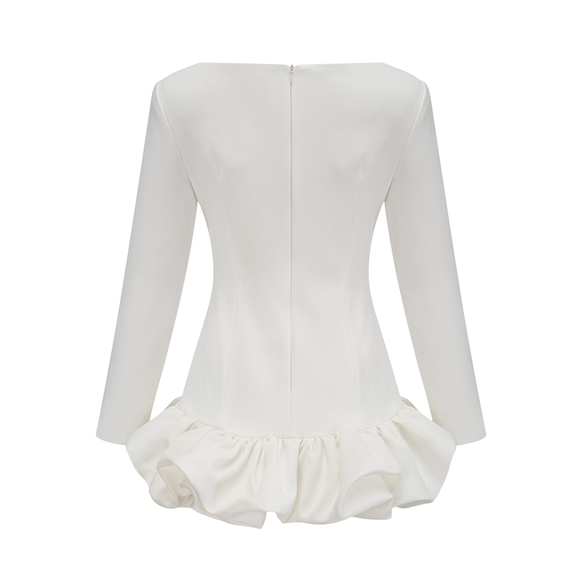 Elodie bubble-skirt mini dress in White (Final Sale)