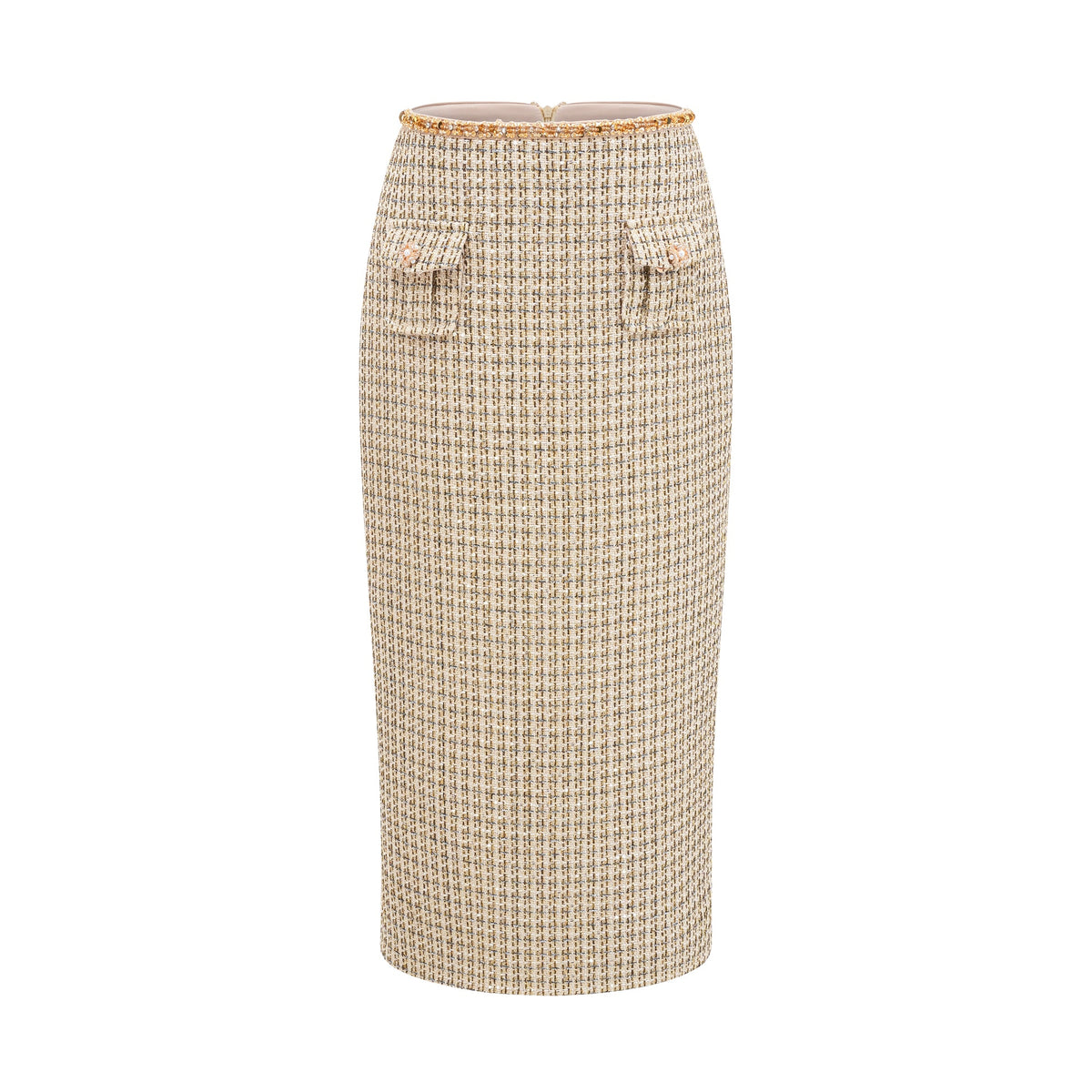 Aëlle gold tweed sequin jacket & skirt matching set