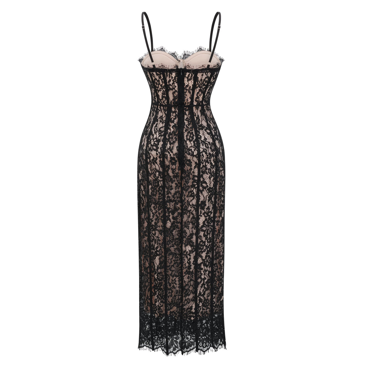 Giorgia Black Floral Lace Corset Maxi Dress (Final Sale)
