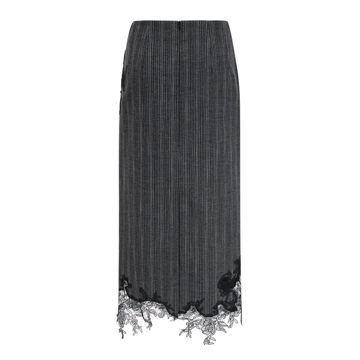 Sidonie Grey Floral Appliqué Striped Blazer & Skirt Set (Final Sale-US Only)