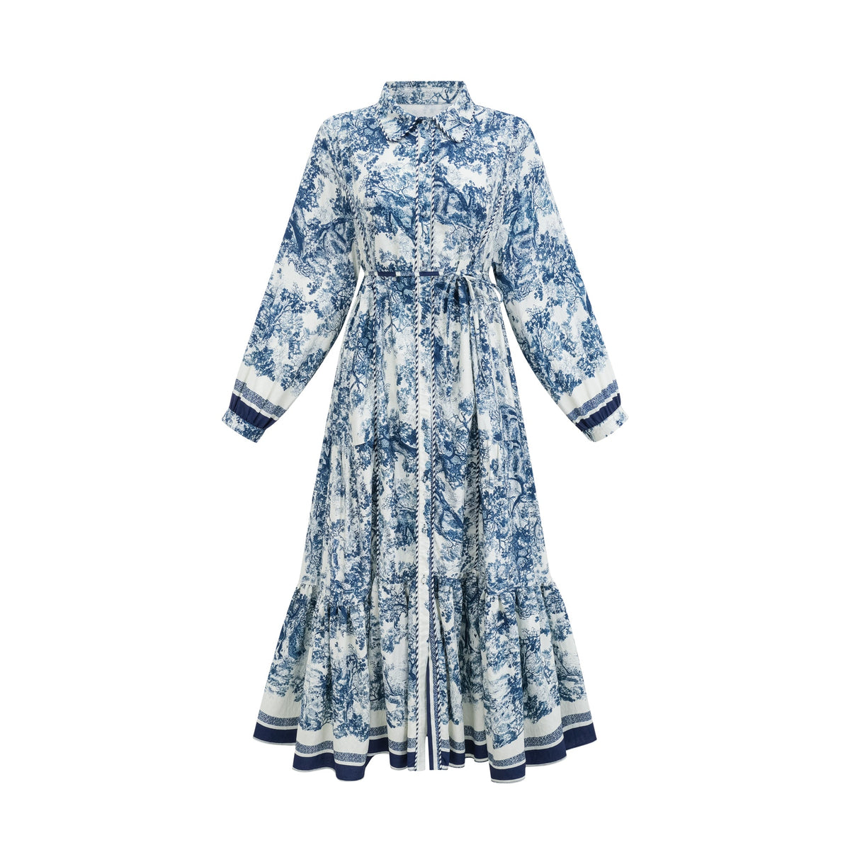 Adélaïde graphic-print midi dress in Blue (Final Sale-US Only)