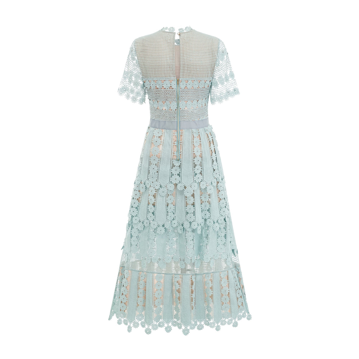 Océane green floral embroidered midi dress (Final Sale)