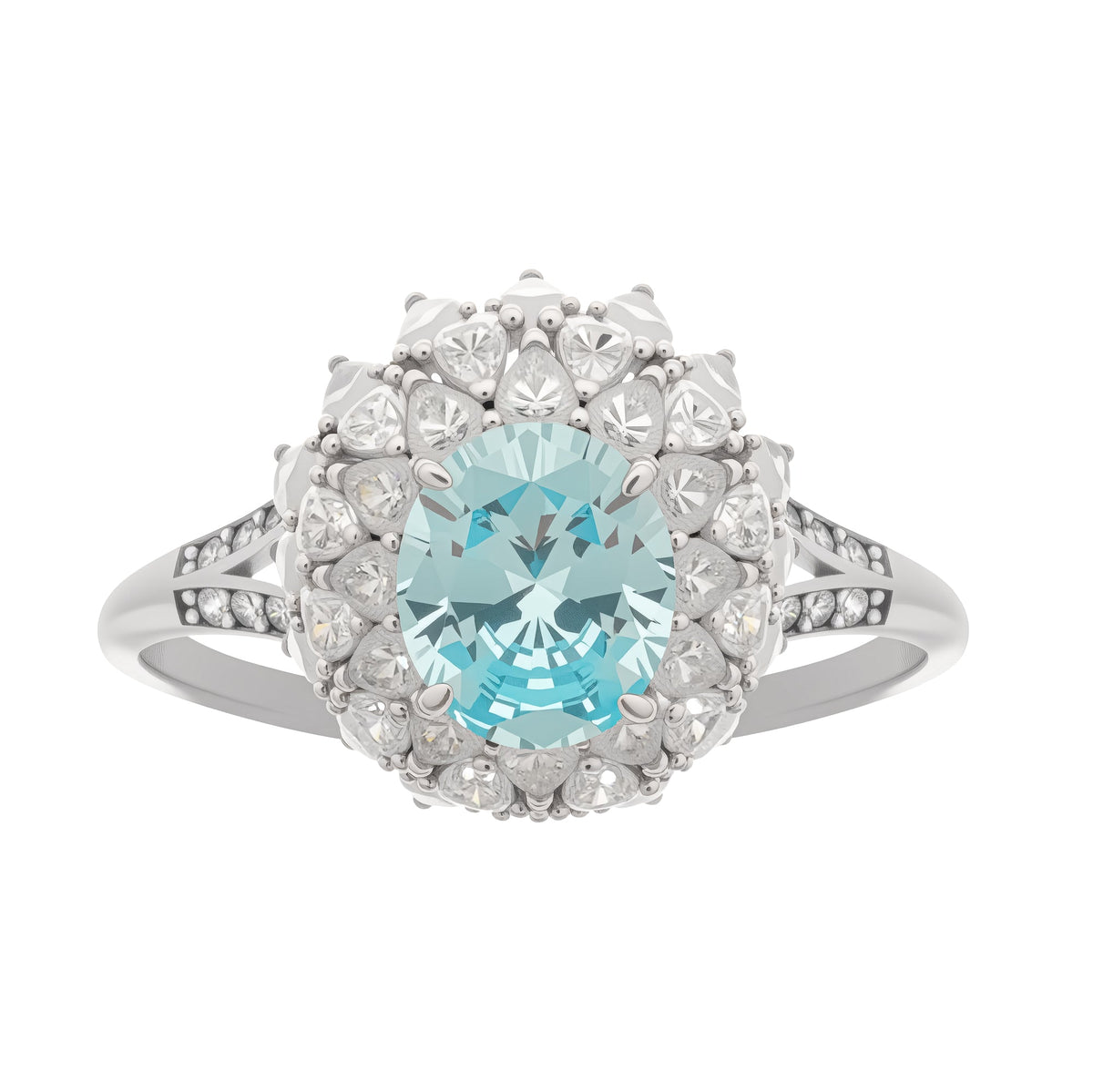 Céleste Blue Oval Cut Gemstone Sterling Silver Ring