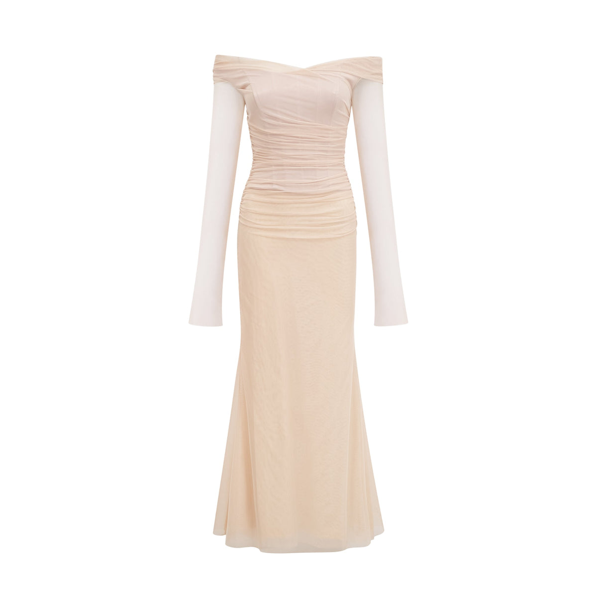 Quintina ruched tulle maxi dress