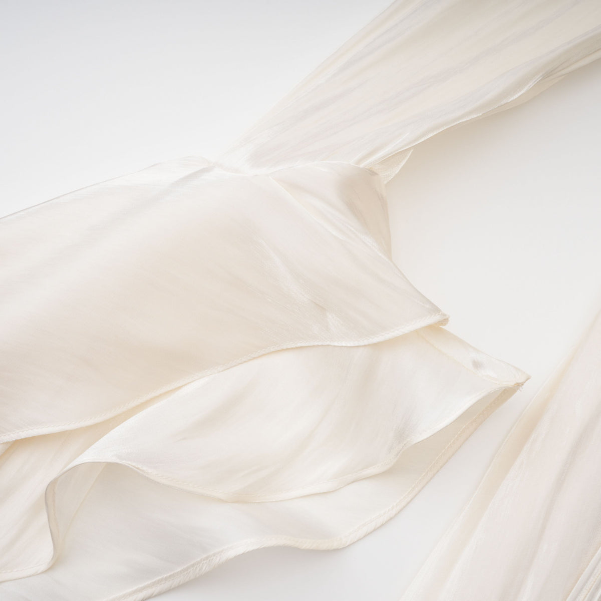 Gustave Neutral Ruched Cape Ruffled Maxi Dress (Final Sale-US Only)