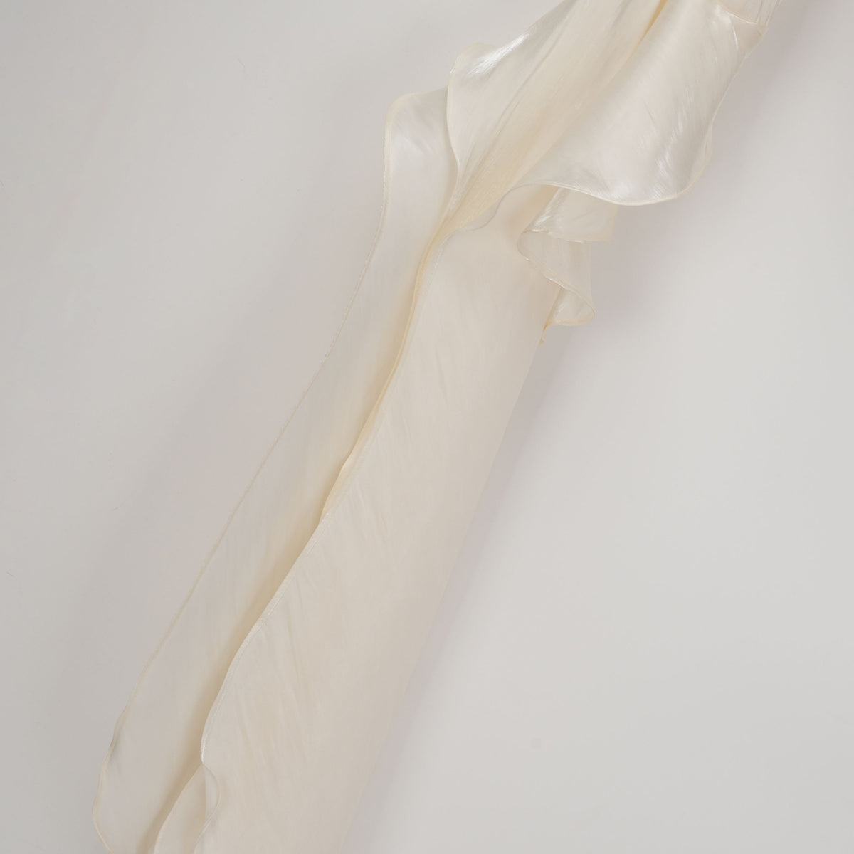 Gustave Neutral Ruched Cape Ruffled Maxi Dress (Final Sale-US Only)
