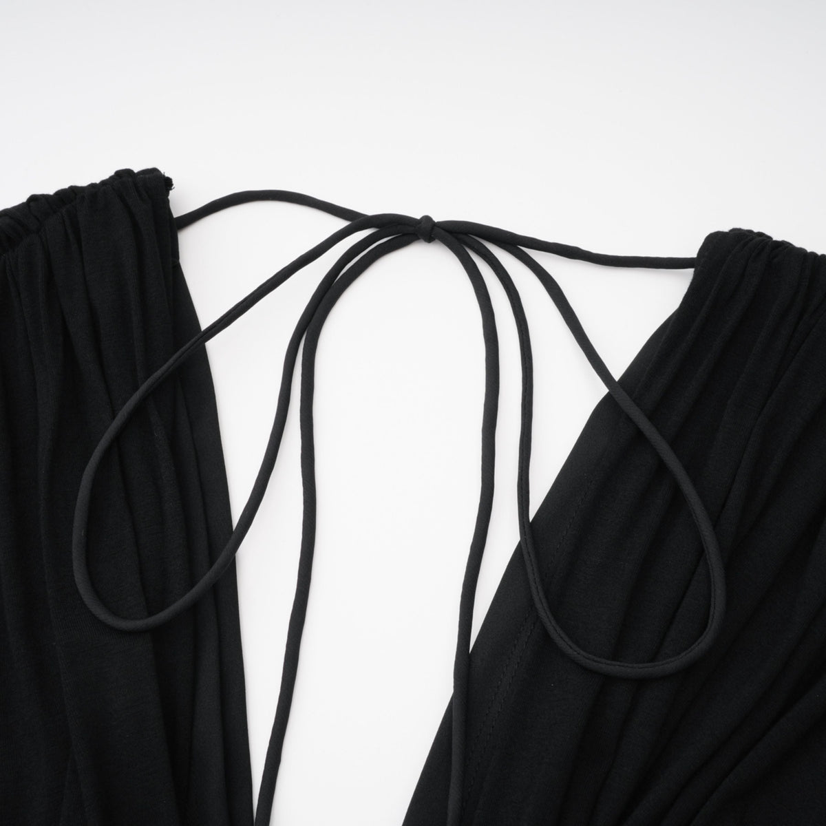 Gianina Black Deep V-Neck Draped Jumpsuit (Final Sale-US Only)