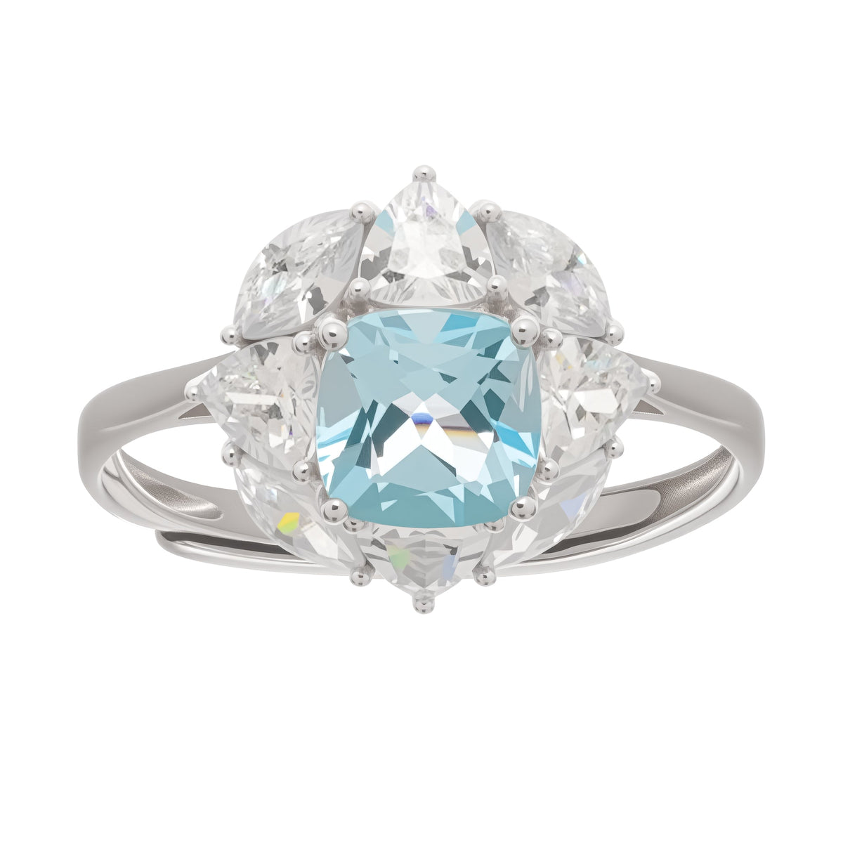 Daphné Blue Sterling Silver Adjustable Gemstone Ring
