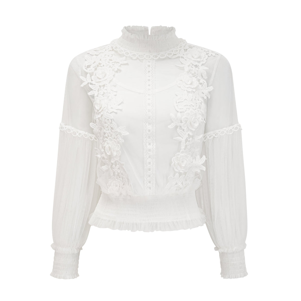 Aiza floral semi-sheer top
