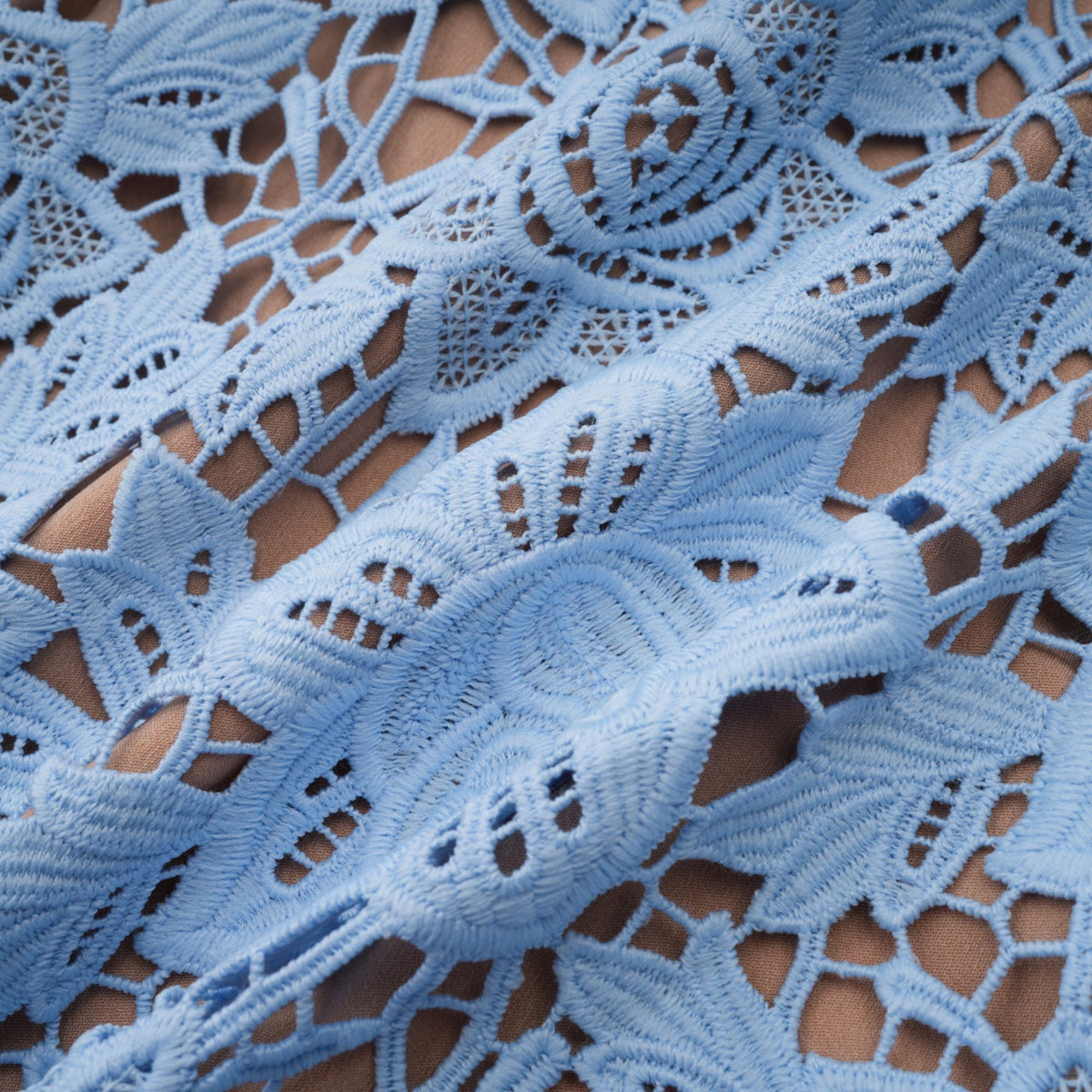 Ariane blue floral-appliqué ruffled lace mini dress (Final Sale-US Only)