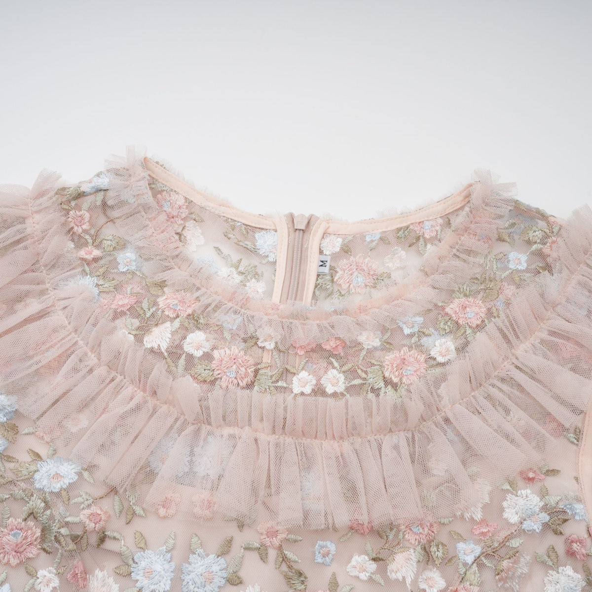 Kévina floral-embroidered tiered ruffled midi dress (Final Sale-US Only)