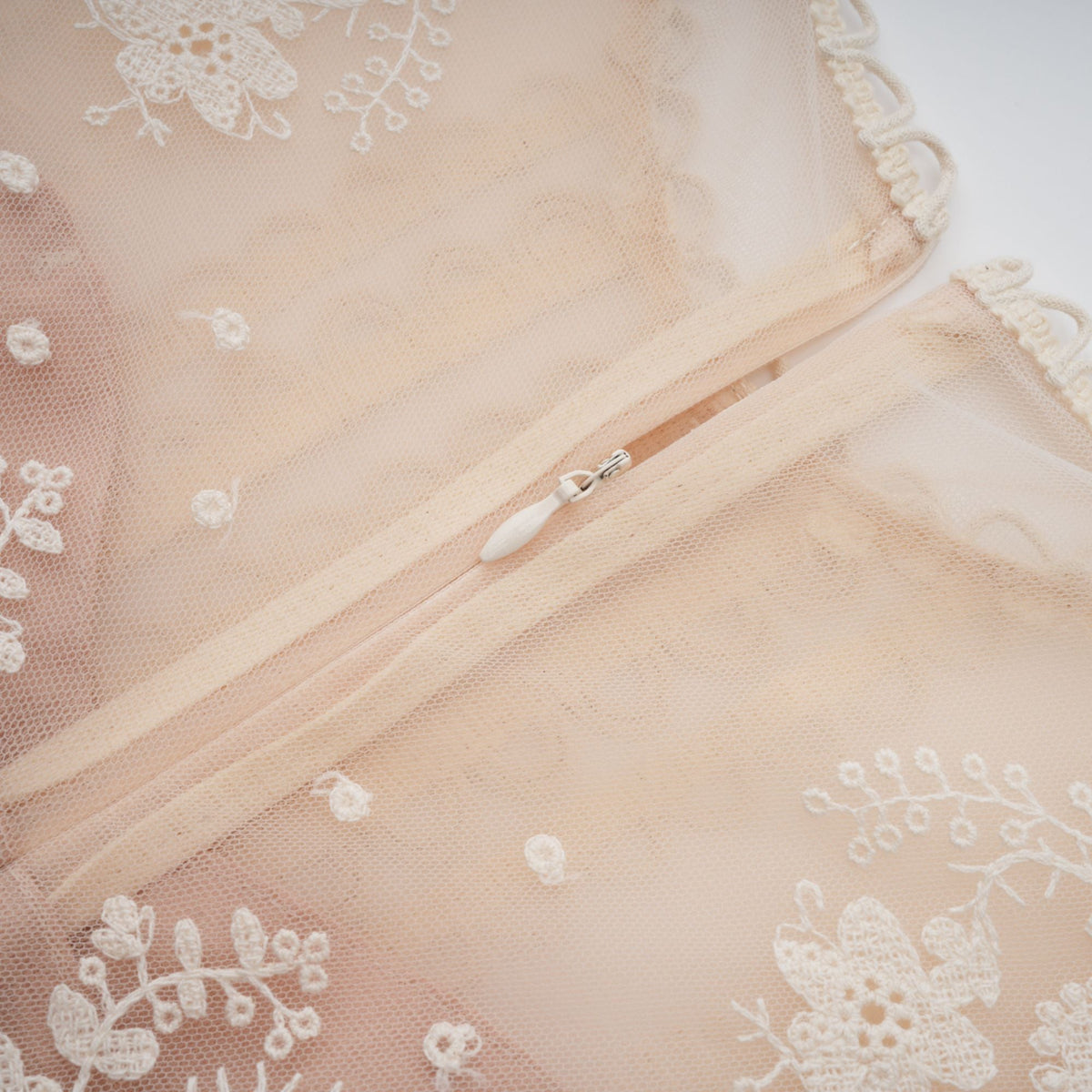 Fleur floral-embroidered lace midi dress in Neutrals (Final Sale-US Only)