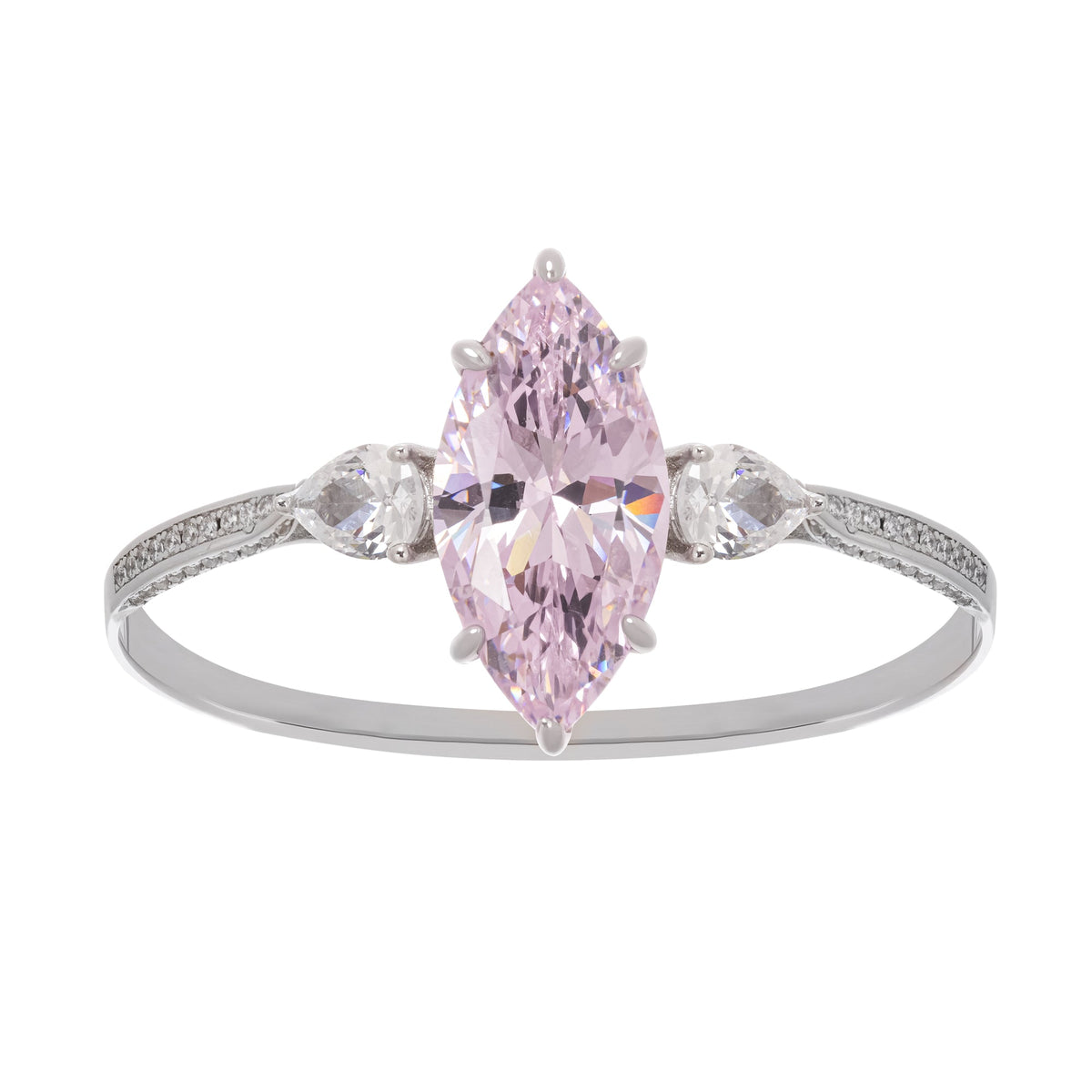 Attrape-Rêve Pink Crystal Embellished Sterling Silver Ring