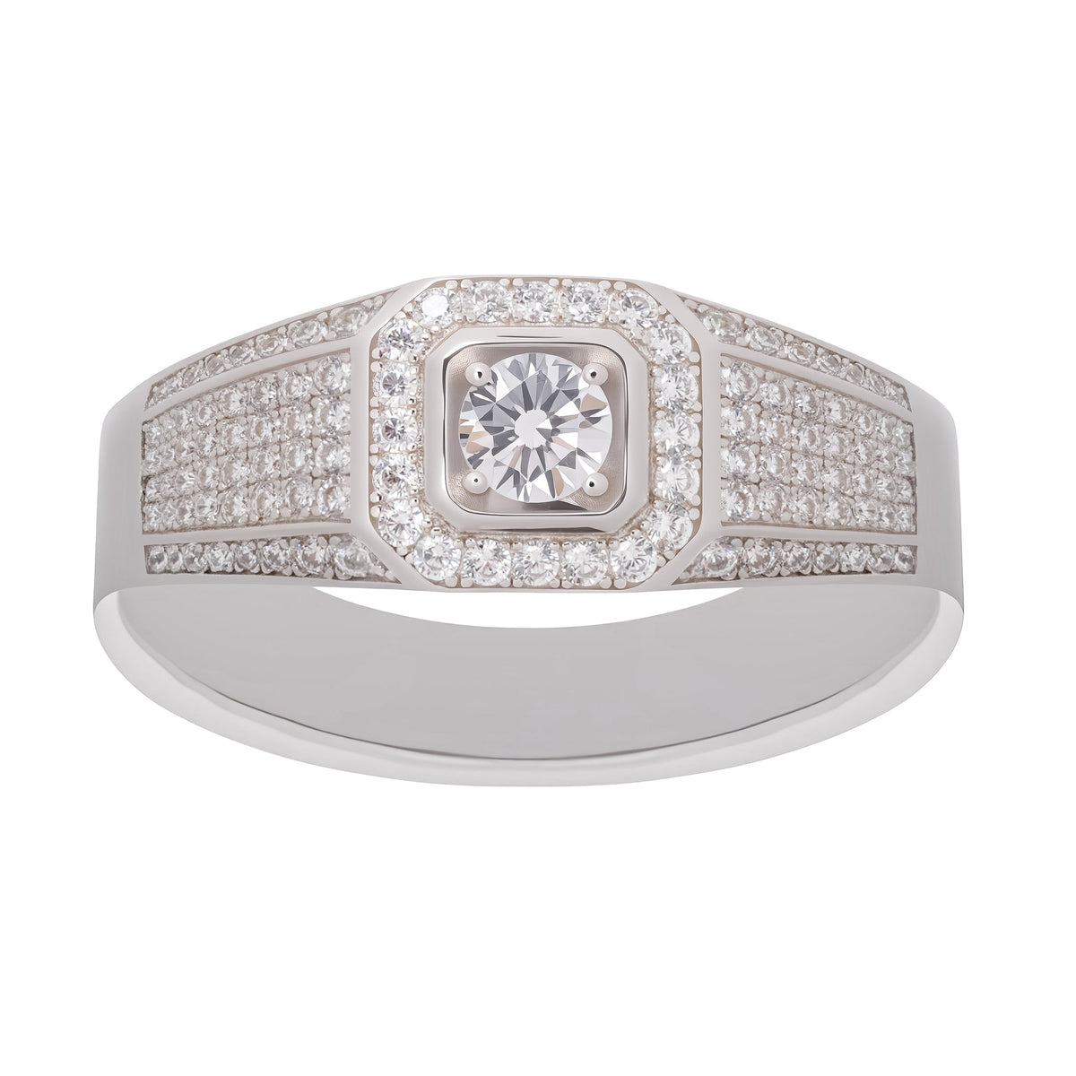 Radieuse Crystal Embellished Sterling Silver Ring