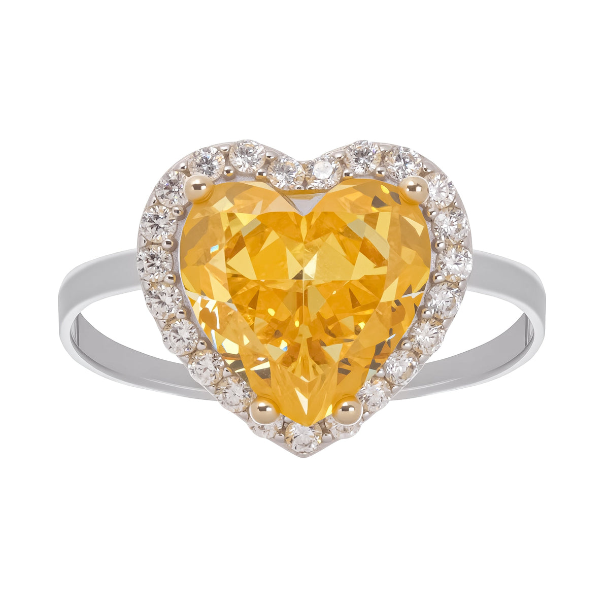 Éphémère Yellow Heart Cut Gemstone Sterling Silver Ring