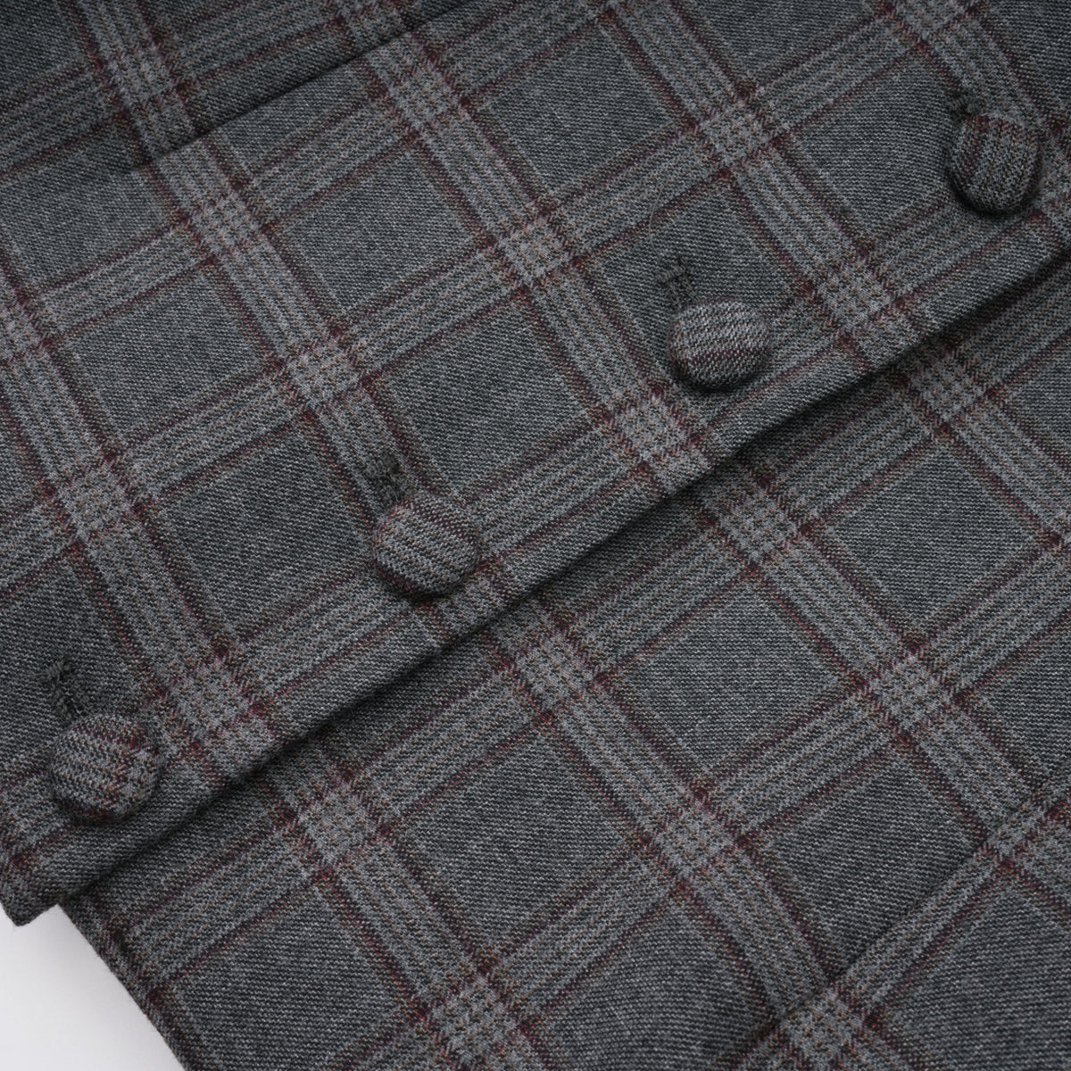 Serena Grey Cut Out Checked Blazer & Skirt Set