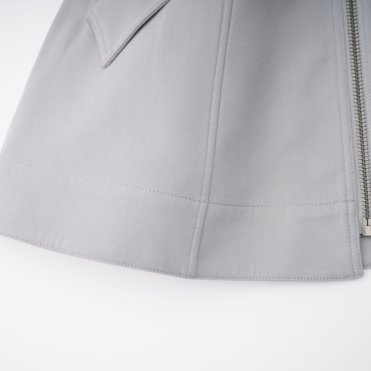 Vilma Grey Leather Collar Hunting Jacket