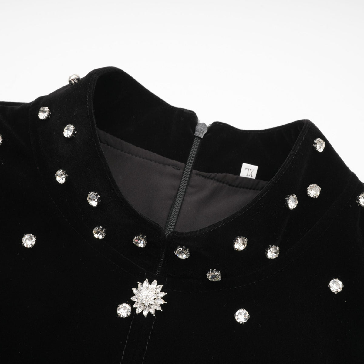Lola black embellished velvet midi dress