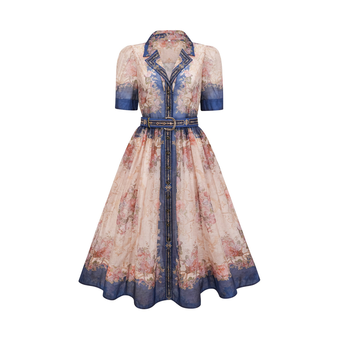 Aélis pattern-print midi dress - Blue