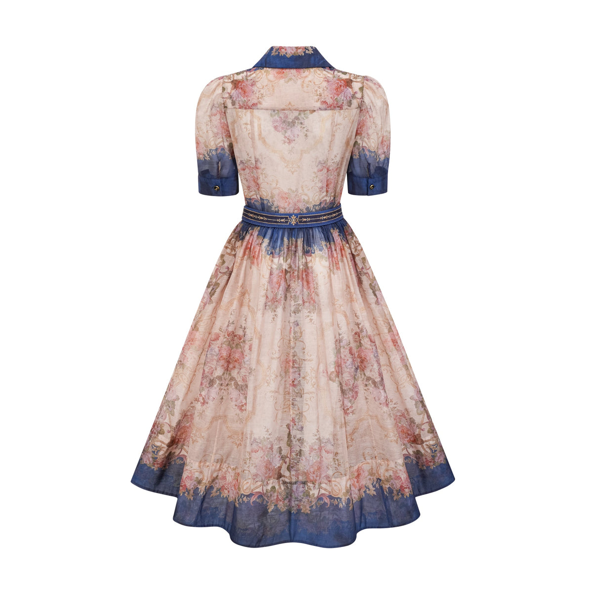 Aélis pattern-print midi dress - Blue