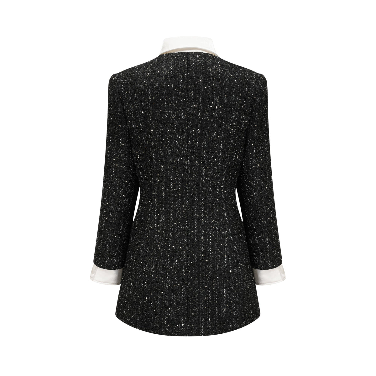 Audrey black sequin panelled tweed mini dress (Final Sale)