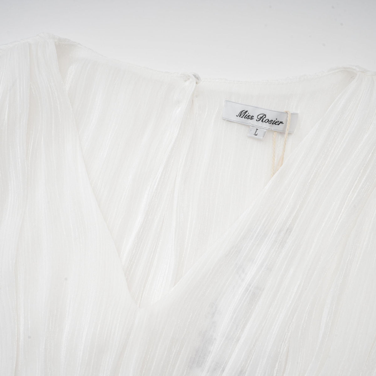 Rosier white fully-pleated cinched mini dress