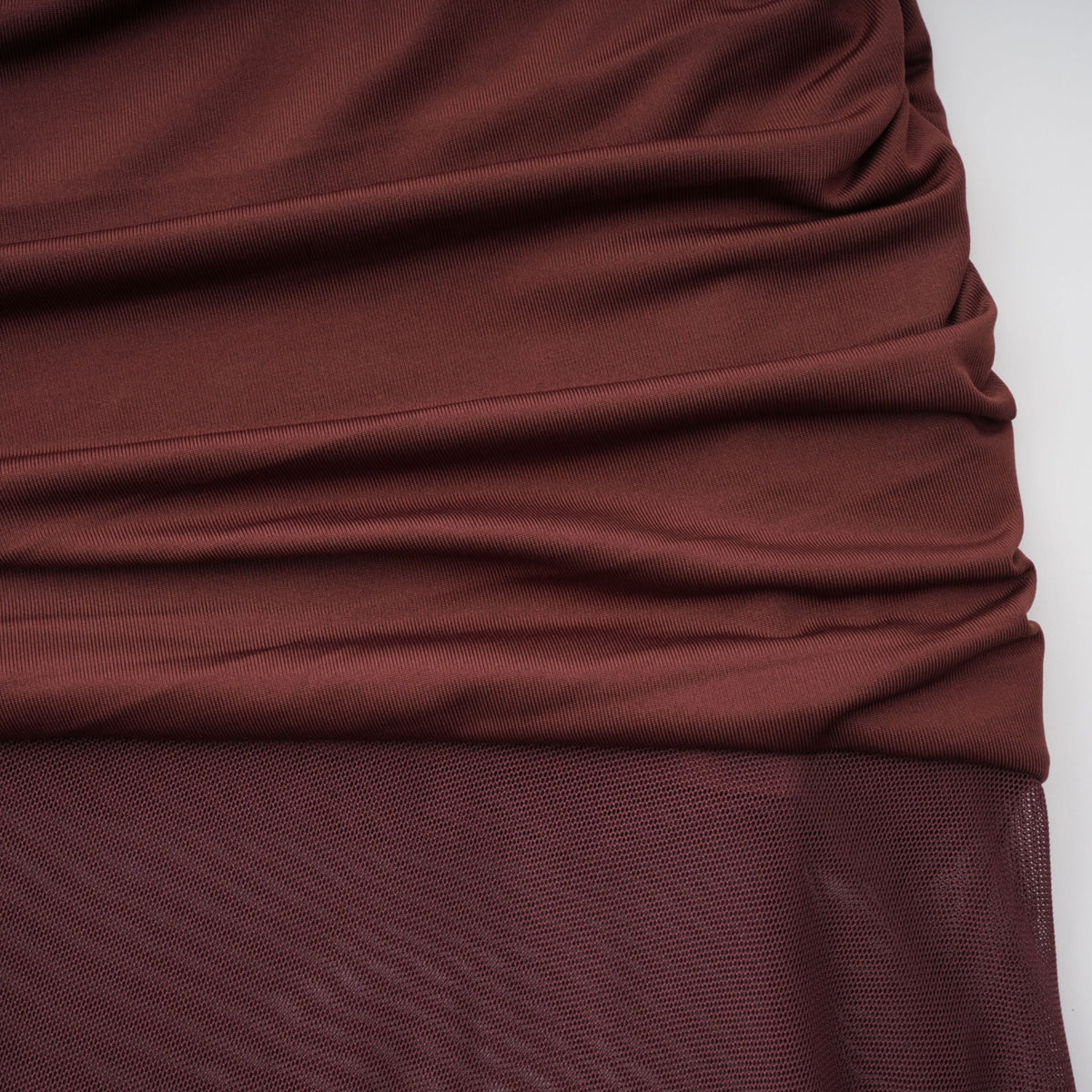 Seren Brown Ruched Tulle Panel Maxi Dress (Final Sale)