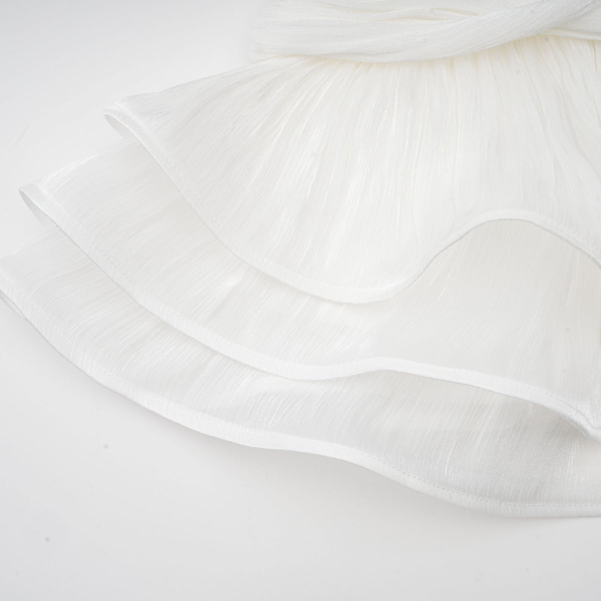 Rosier white fully-pleated cinched mini dress