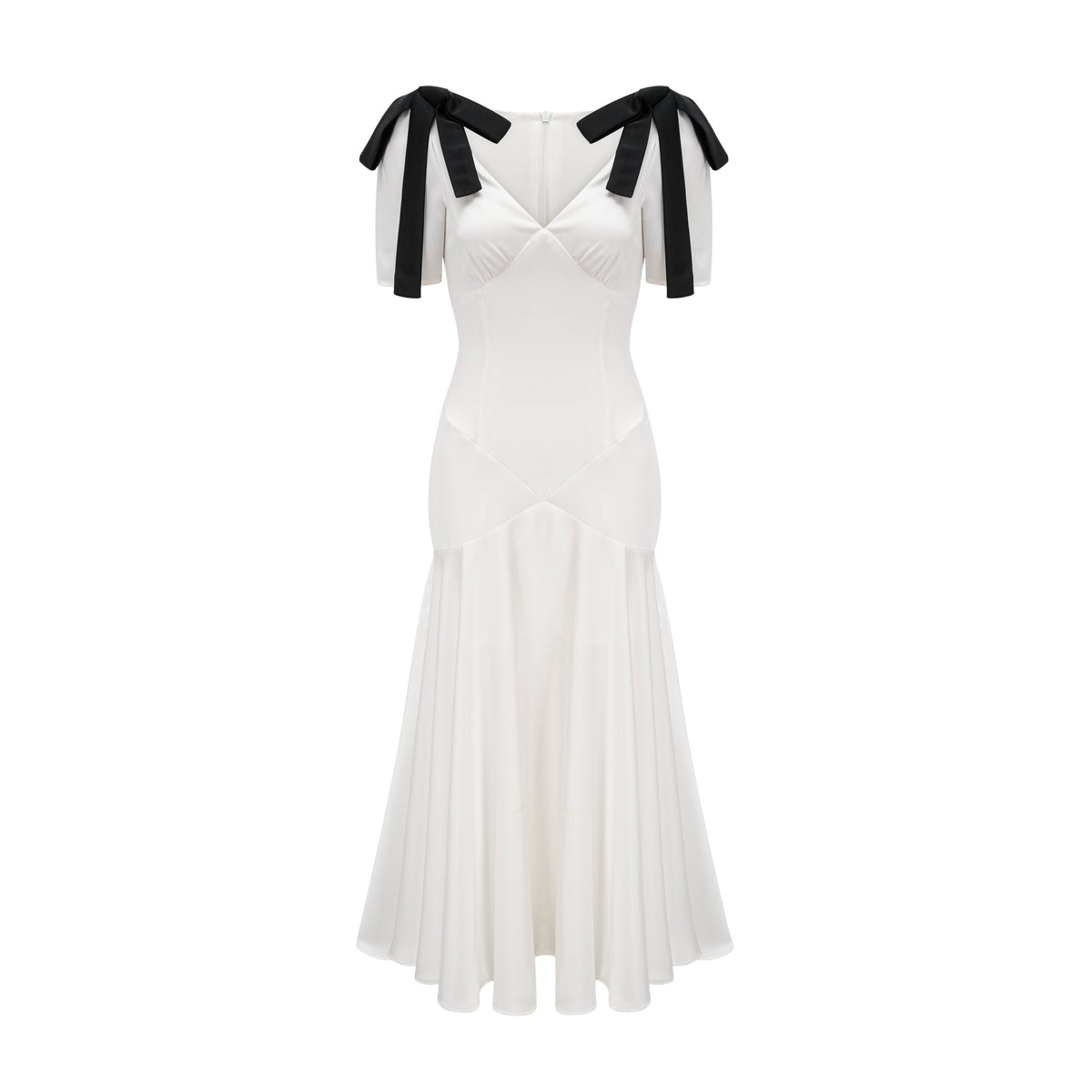 Cyrielle ribbon-detail puff-sleeve maxi dress (Final Sale)