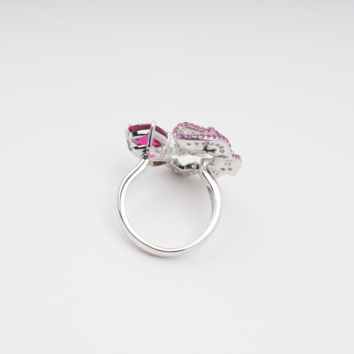 Daphné Rose Pink Moonlit Wave Adjustable Sterling Silver Ring