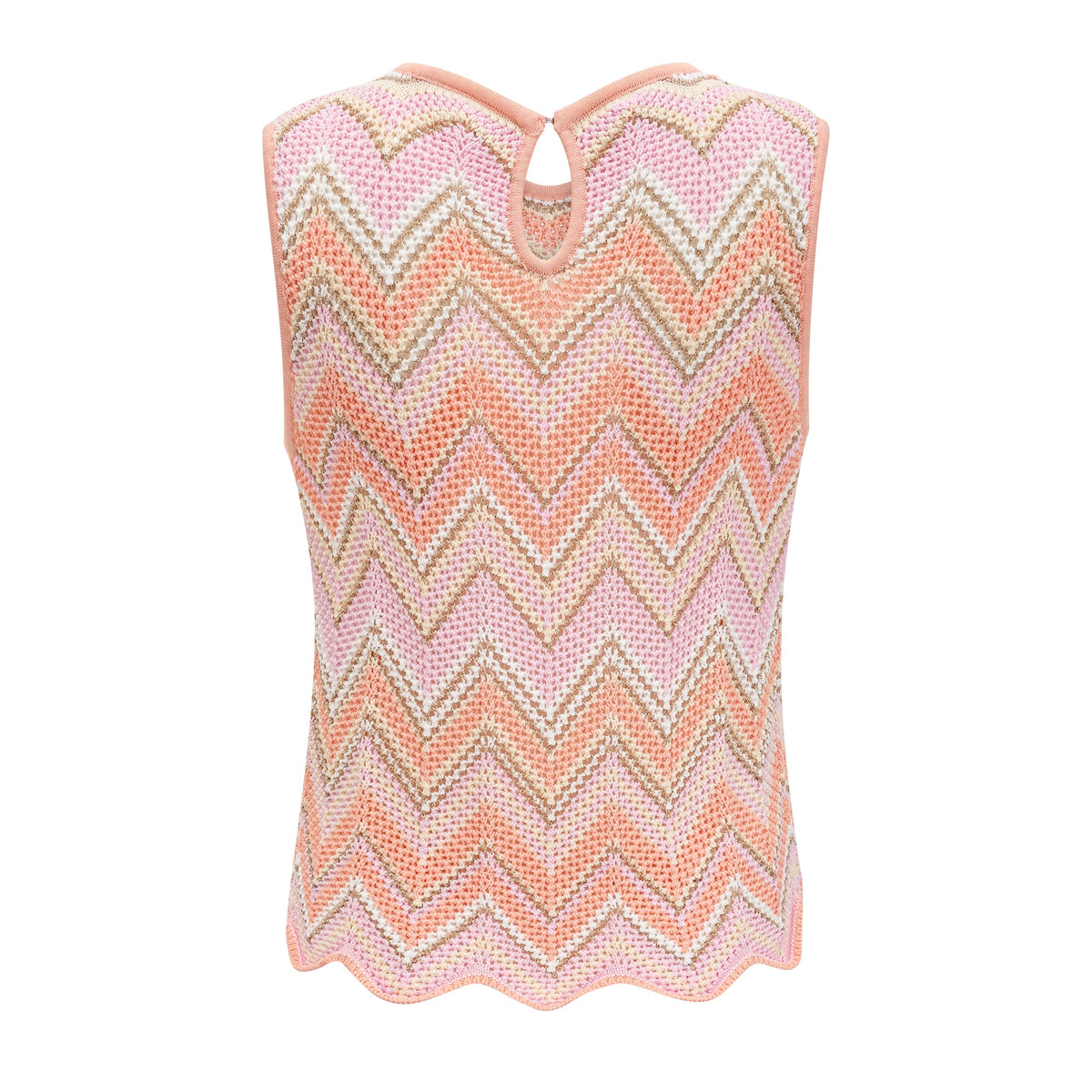 Irina Pink Zigzag Pointelle Knit Matching Set