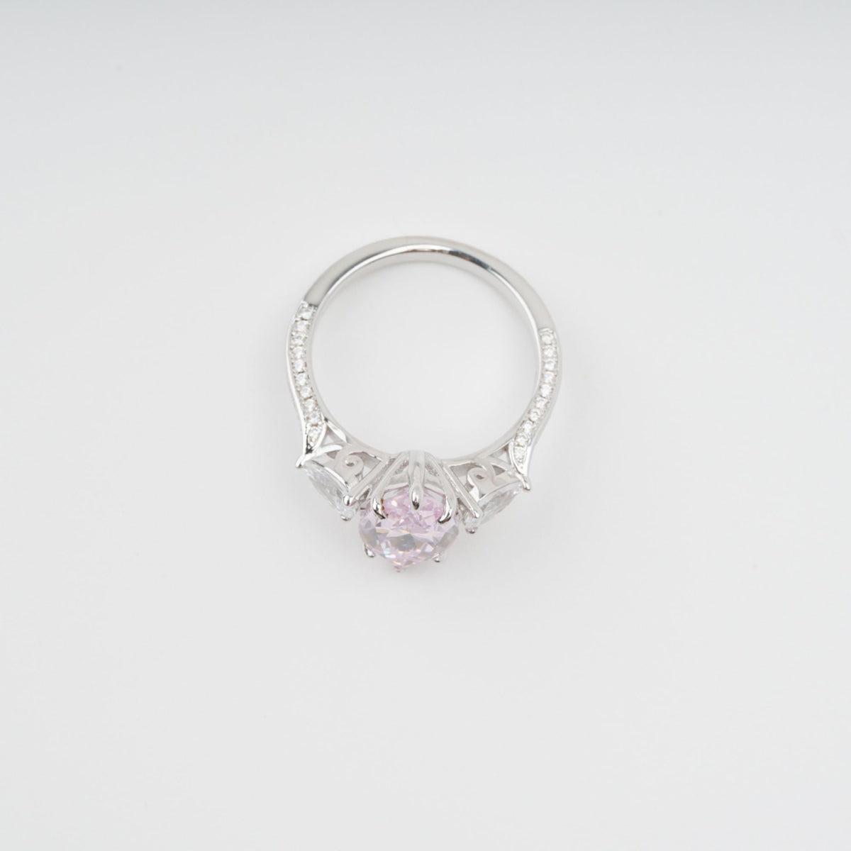 Attrape-Rêve Pink Crystal Embellished Sterling Silver Ring