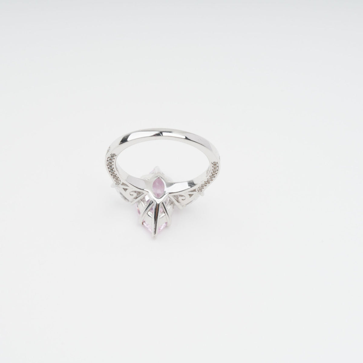 Attrape-Rêve Pink Crystal Embellished Sterling Silver Ring