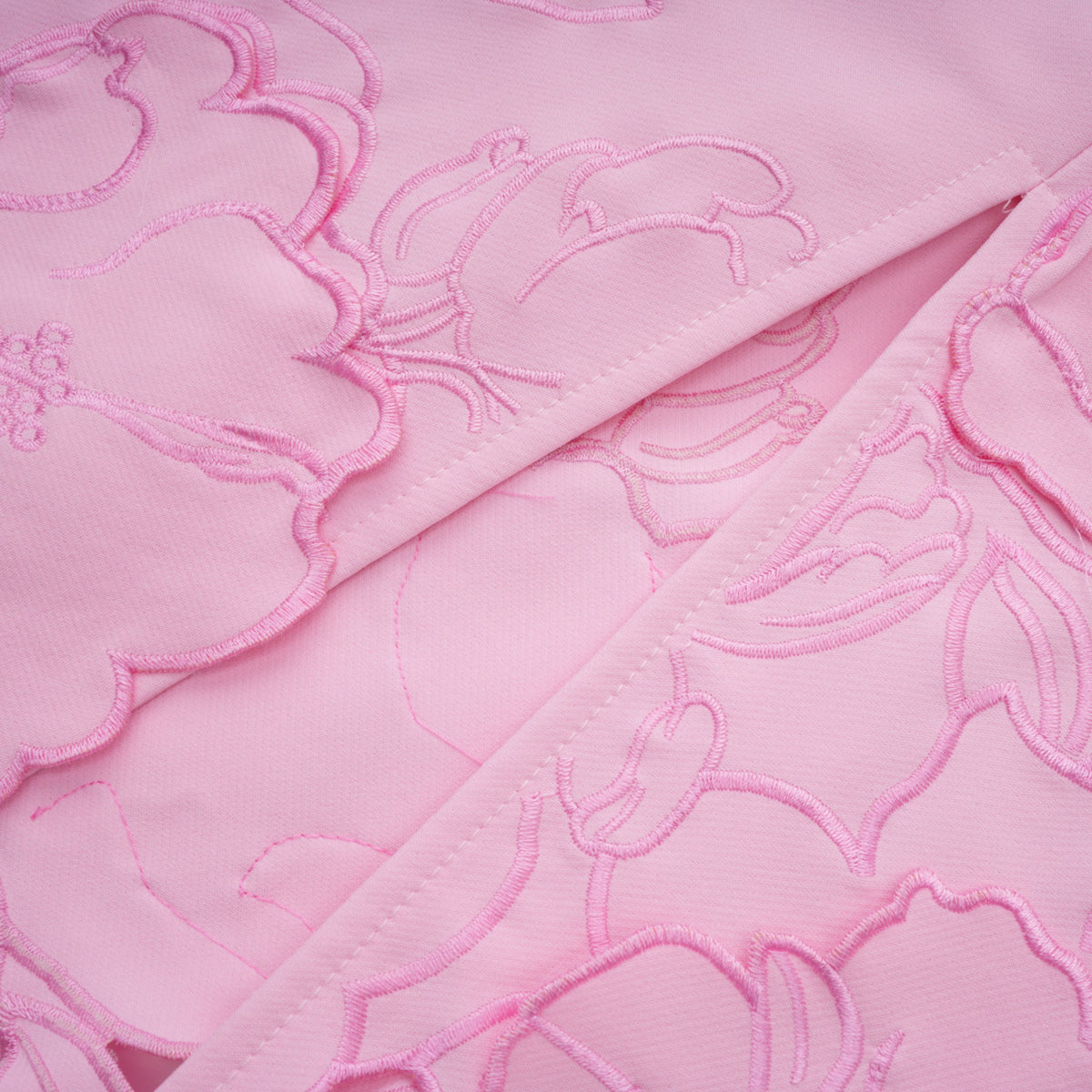 Inga Pink Strapless Floral Embroidered Maxi Dress