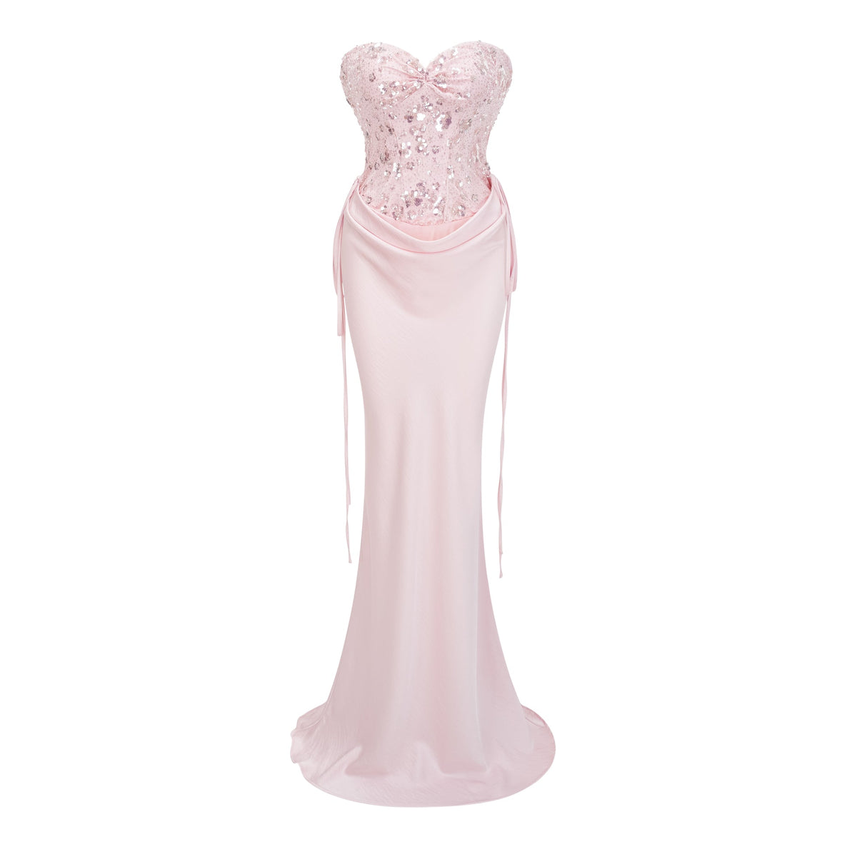 Teodora Pink Corseted Bodysuit & Satin Skirt Set (Final Sale-US Only)