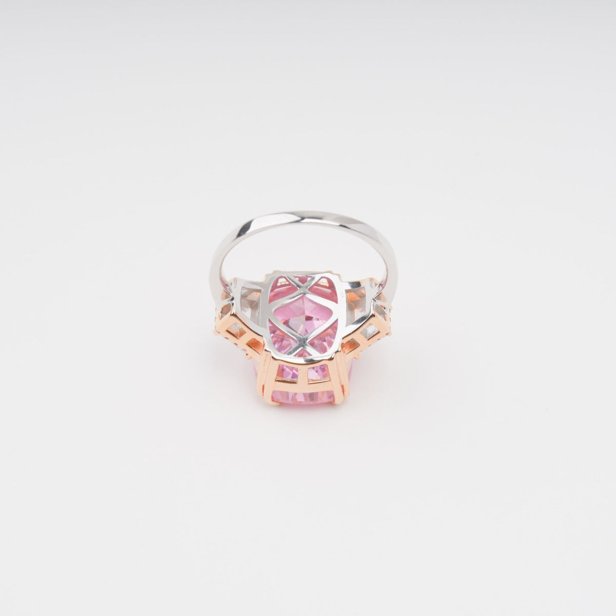 Cardea Pink Cushion Cut Gemstone Sterling Silver Ring