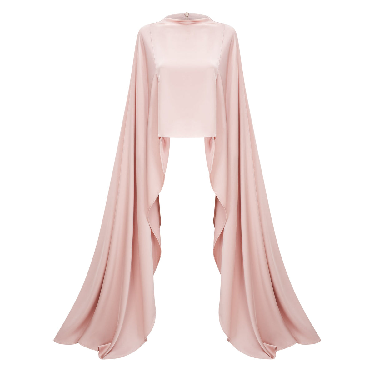 Everleigh Champagne Satin Top & Skirt Set With Cape Detail (Final Sale-US Only)