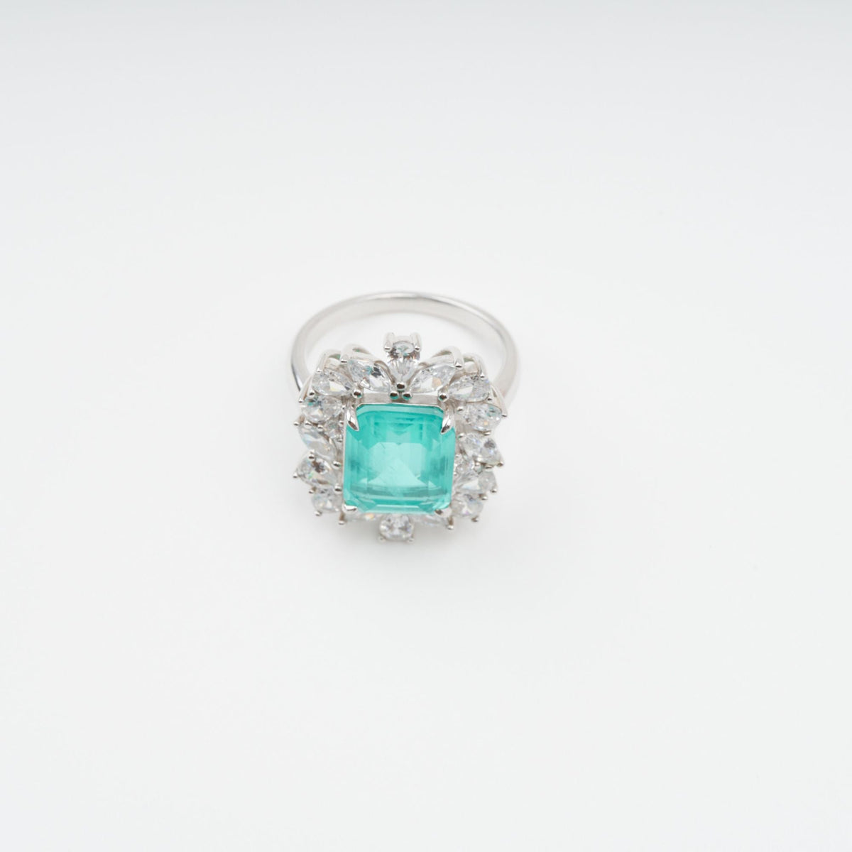 Maelle Turquoise Prong-Set Zircon Gemstone Sterling Silver Ring