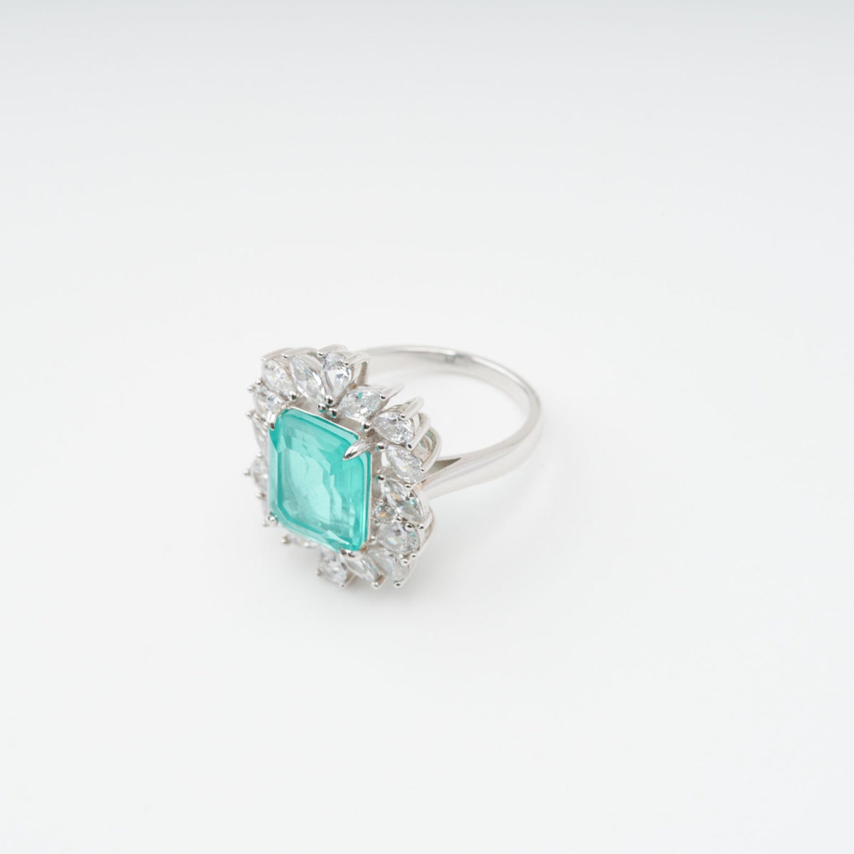 Maelle Turquoise Prong-Set Zircon Gemstone Sterling Silver Ring