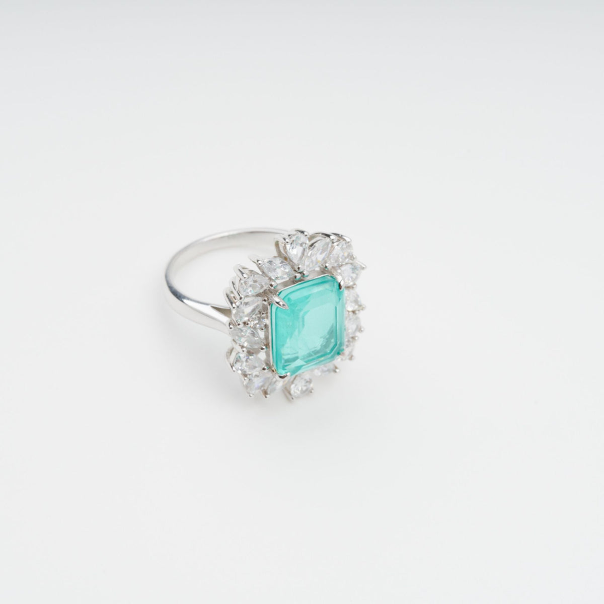 Maelle Turquoise Prong-Set Zircon Gemstone Sterling Silver Ring