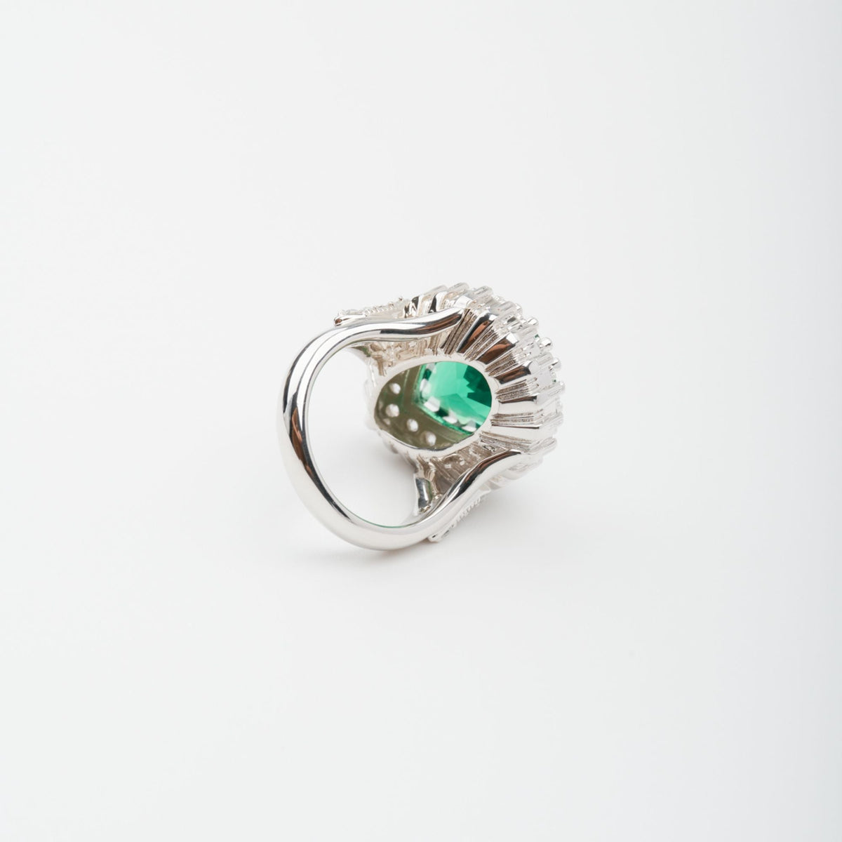 Lumière Green Pear Cut Gemstone Sterling Silver Ring